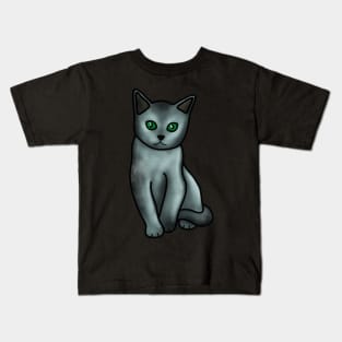 Russian Blue Cat Kids T-Shirt